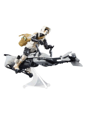 Figura Star Wars: The Mandalorian Vintage Collection Vehículo Cons Speeder Bike With Scout Trooper & Grogu