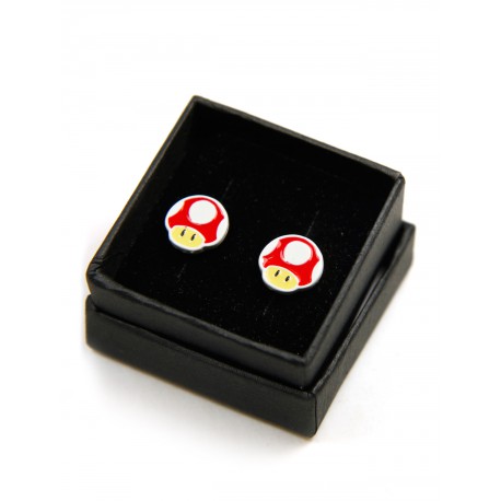 Super Mario Earrings Red Mushroom