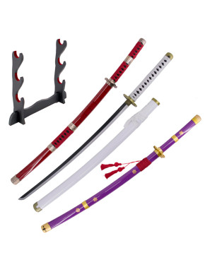 Pack Katanas Zoro acero + soporte GRATIS