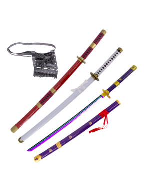 Pack Katanas con luz Zoro + cinturón GRATIS