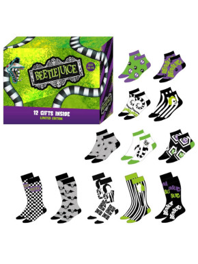 Caja regalo 12 pares calcetines Beetlejuice talla 40/46