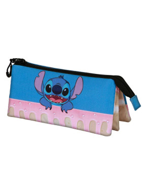 Disney Lilo y Stitch Cake Estuche Portatodo Triple, Azul