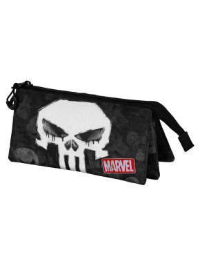 Estuche Portatodo Triple Negro Marvel Punisher Skull