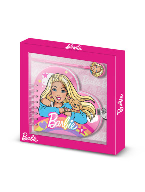 Diario Corazón Llave + Boli Rosa Barbie Rainbow