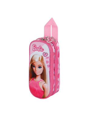 Estuche Portatodo 3D Doble Rosa Barbie Fashion