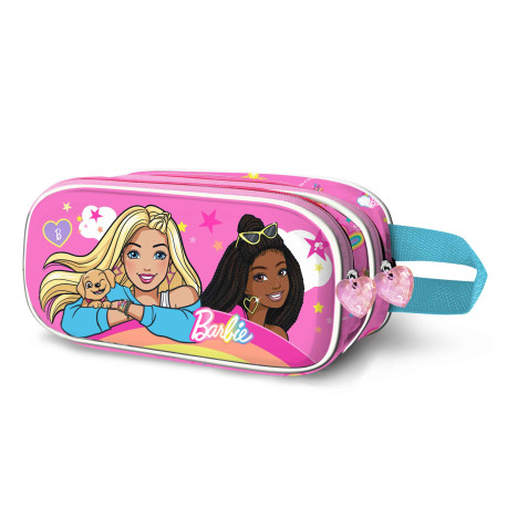 Estuche Portatodo 3D Doble Rosa Barbie Rainbowy