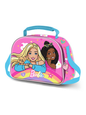 Bolsa Portamerienda 3D Rosa Barbie Rainbowy