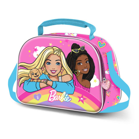 Bolsa Portamerienda 3D Rosa Barbie Rainbowy