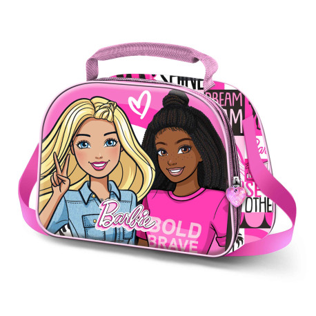 Bolsa Portamerienda 3D Rosa Barbie Brave