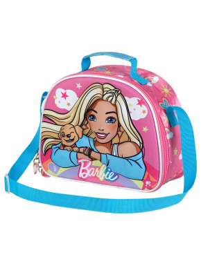 Bolsa Portamerienda 3D Rosa Barbie Rainbow