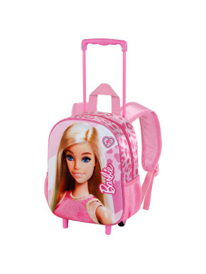 Mochila 3D con Ruedas Pequeña Rosa Barbie Fashion