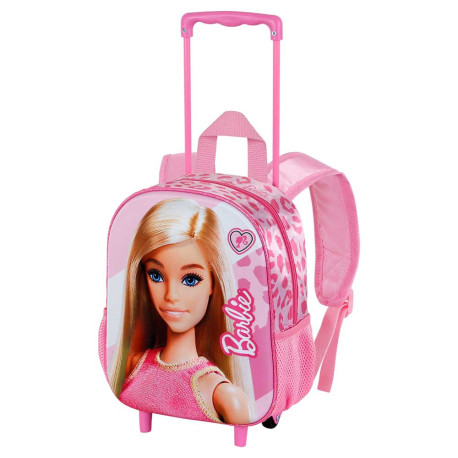 Mochila 3D con Ruedas Pequeña Rosa Barbie Fashion