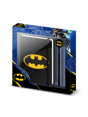 Regalo con Diario y Bolígrafo Fashion Negro DC Comics Batman Batsignal