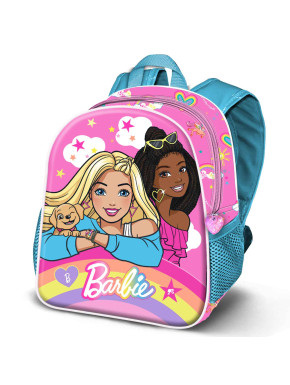 Mochila 3D Pequeña Rosa Barbie Rainbowy