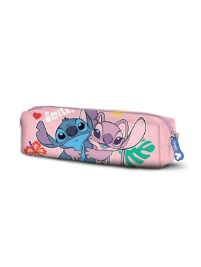 Estuche Portatodo Cuadrado Rosa Disney Lilo y Stitch Island