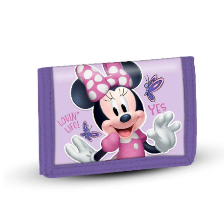 Billetero Velcro Disney Minnie Mouse con mariposas