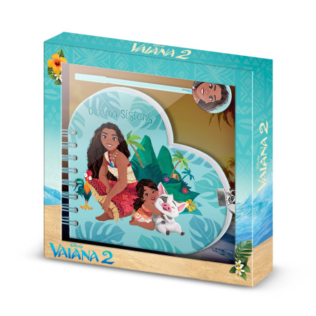 Diario Corazón Llave + Boli Azul Disney Vaiana Family