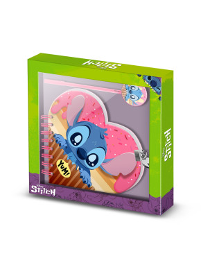 Diario Corazón Llave + Boli Rosa Disney Lilo y Stitch Muffin