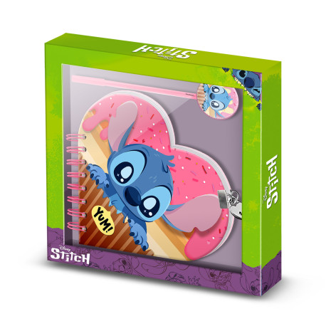 Diario Corazón Llave + Boli Rosa Disney Lilo y Stitch Muffin