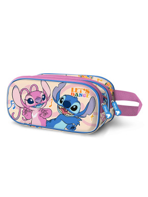 Estuche Portatodo 3D Doble Rosa Disney Lilo y Stitch Dance