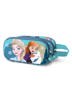 Estuche Portatodo 3D Doble Turquesa Disney Frozen 2 Lovely