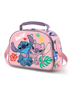 Bolsa Portamerienda 3D Rosa Lilo y Stitch Island Disney