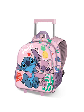 Mochila 3D con Ruedas Pequeña Rosa Disney Lilo y Stitch Island