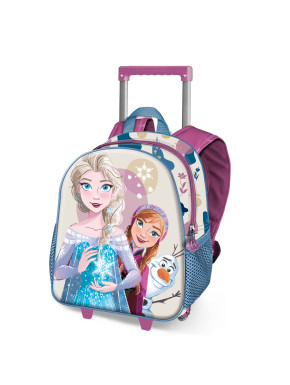 Mochila 3D con Ruedas Pequeña Blanco Disney Frozen 2 Snow