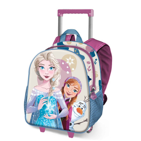 Mochila 3D con Ruedas Pequeña Blanco Disney Frozen 2 Snow