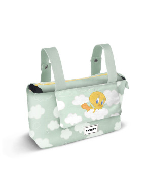 Bolso Organizador Carro Bebé Hamper Mommy Verde Looney Tunes Piolín Clouds