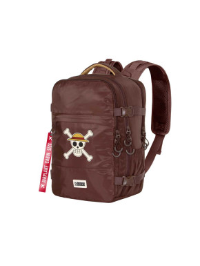 Mochila Mercury Viaje Cabina Avión Marrón One Piece Skull