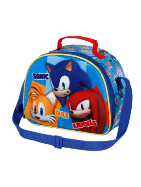 Bolsa Portamerienda 3D Azul Sonic The Hedgehog SEGA Trio