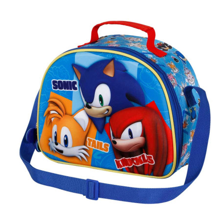 Bolsa Portamerienda 3D Azul Sonic The Hedgehog SEGA Trio