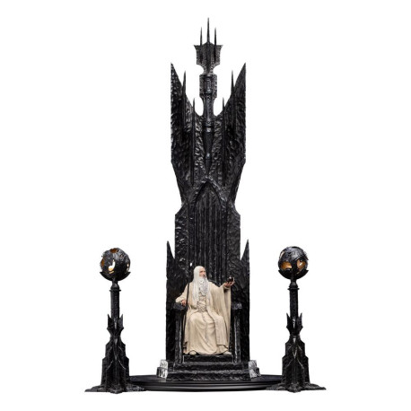 Figura 1/6 Saruman The White On Throne 110 Cm El Señor De Los Anillos