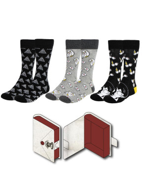 Set de 3 pares de calcetines Carta Hogwarts Harry Potter