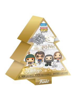 Harry Potter Holiday 2024 Pack de 4 Llaveros Pocket POP! Vinyl Tree Holiday Box 4 cm