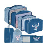 Set organizador para viaje silueta Stitch azul 8 piezas