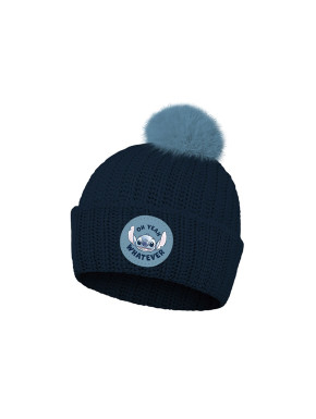 Gorro con pompón silueta Stitch azul Talla única (56-58 cm)