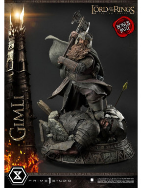 Figura El Señor De Los Anillos: Las Dos Torres 1/4 Gimli Bonus Version 56 Cm