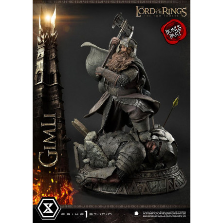 Figura El Señor De Los Anillos: Las Dos Torres 1/4 Gimli Bonus Version 56 Cm