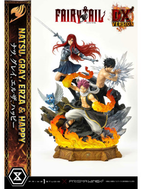 Figura Fairy Tail 1/6 Natsu, Gray, Erza, Happy Deluxe Version 57 Cm