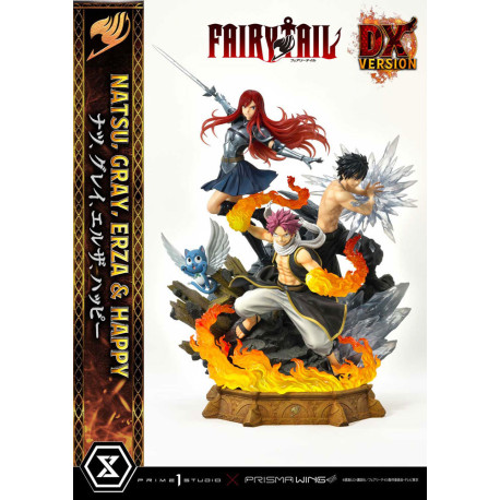 Figura Fairy Tail 1/6 Natsu, Gray, Erza, Happy Deluxe Version 57 Cm