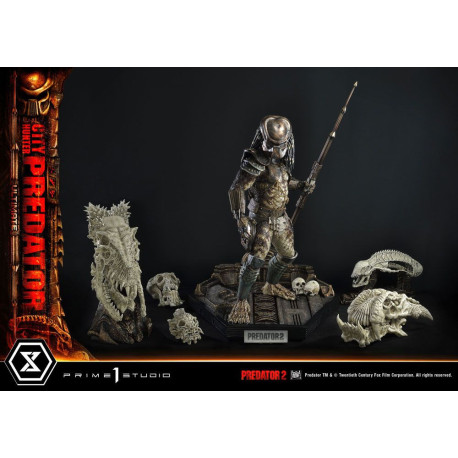 Figura Predator 2 Museum Masterline 1/3 City Hunter Predator Ultimate Bonus Version 105 Cm