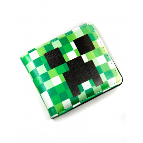 Cartera Minecraft Creeper en verde