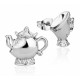 Silver earrings Chip Beauty and The Beast