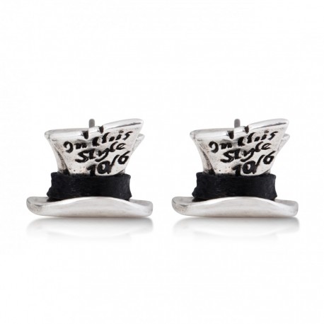 Earrings white gold, Mad Hatter Alice Disney