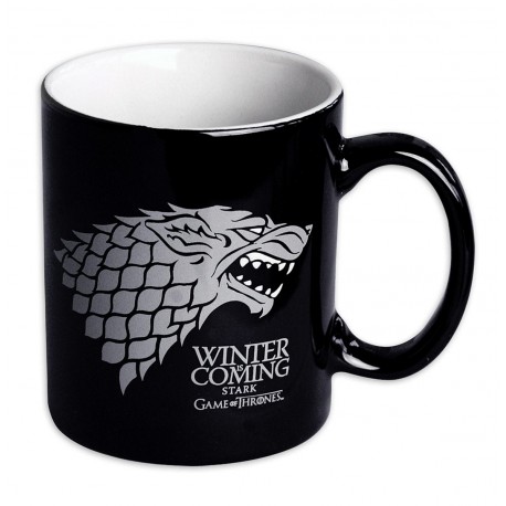 Taza Juego Tronos Stark negra