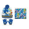 Set d'hiver pour enfants Sonic - Bonnet, polaire et gants - Licence officielle SEGA