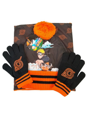 SET GORRO-BRAGA CUELLO-GUANTES NARUTO