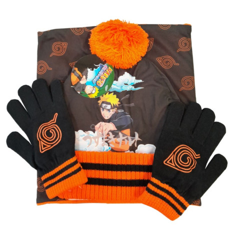 SET GORRO-BRAGA CUELLO-GUANTES NARUTO